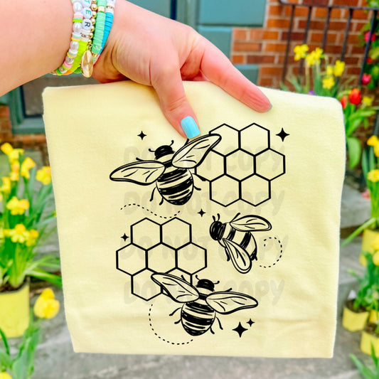 Bees and Honeycombs | Shirt |Sweatshirt | Pullover | Hoodie | Crewneck | Long Sleeves | Fleece | Warmth