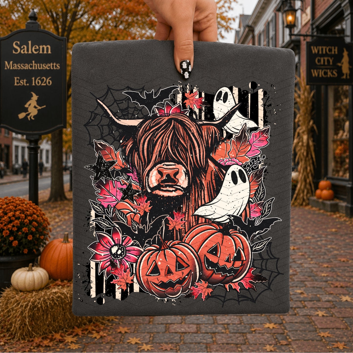 Spooky Highland Cow | Shirt |Sweatshirt | Pullover | Hoodie | Crewneck | Long Sleeves | Fleece | Warmth