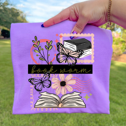 Book Worm Stamps | Shirt |Sweatshirt | Pullover | Hoodie | Crewneck | Long Sleeves | Fleece | Warmth