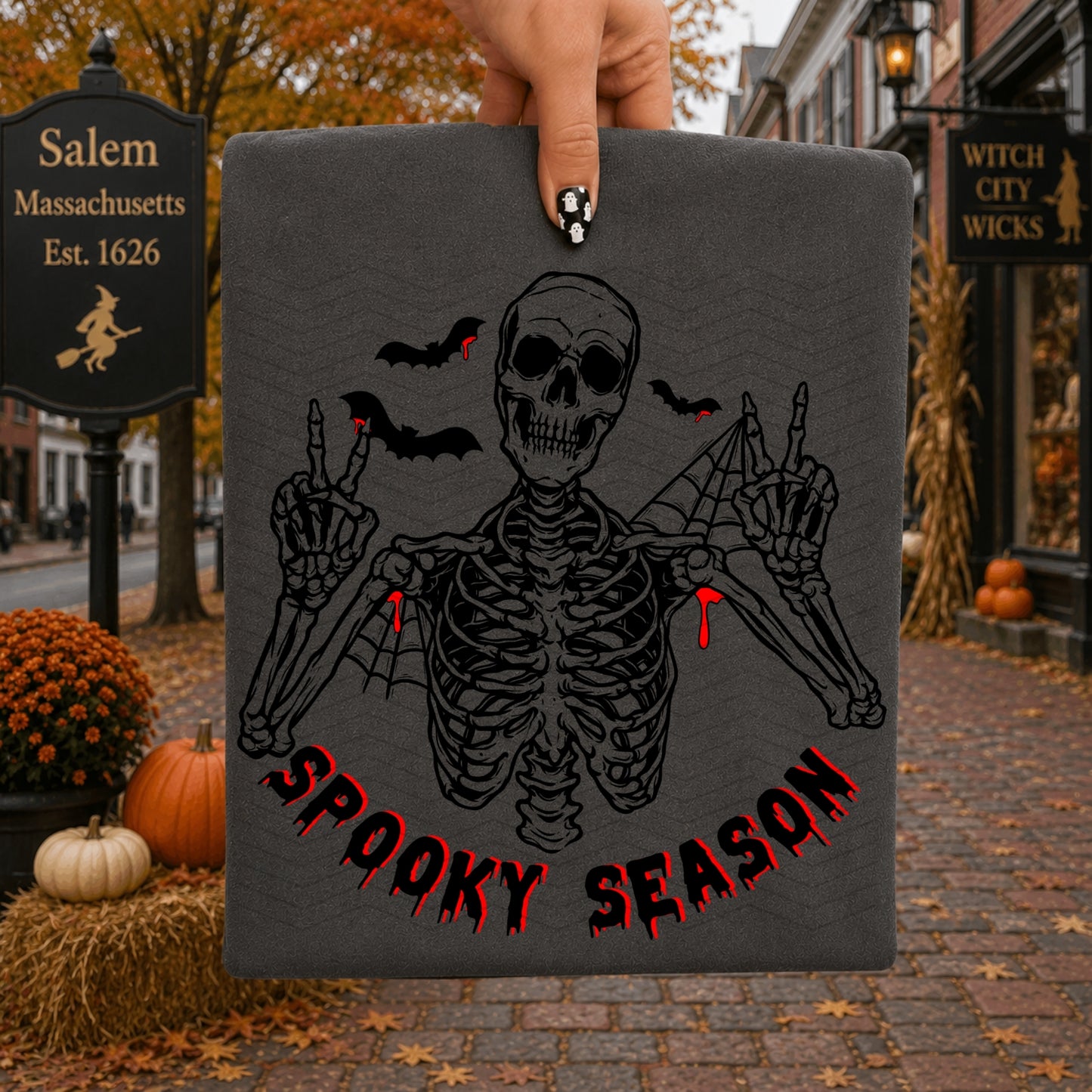 Spooky Season Skeleton | Shirt |Sweatshirt | Pullover | Hoodie | Crewneck | Long Sleeves | Fleece | Warmth