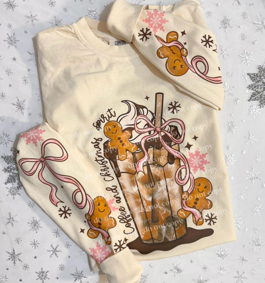 Coffee and Christmas Lights | Shirt |Sweatshirt | Pullover | Hoodie | Crewneck | Long Sleeves | Fleece | Warmth