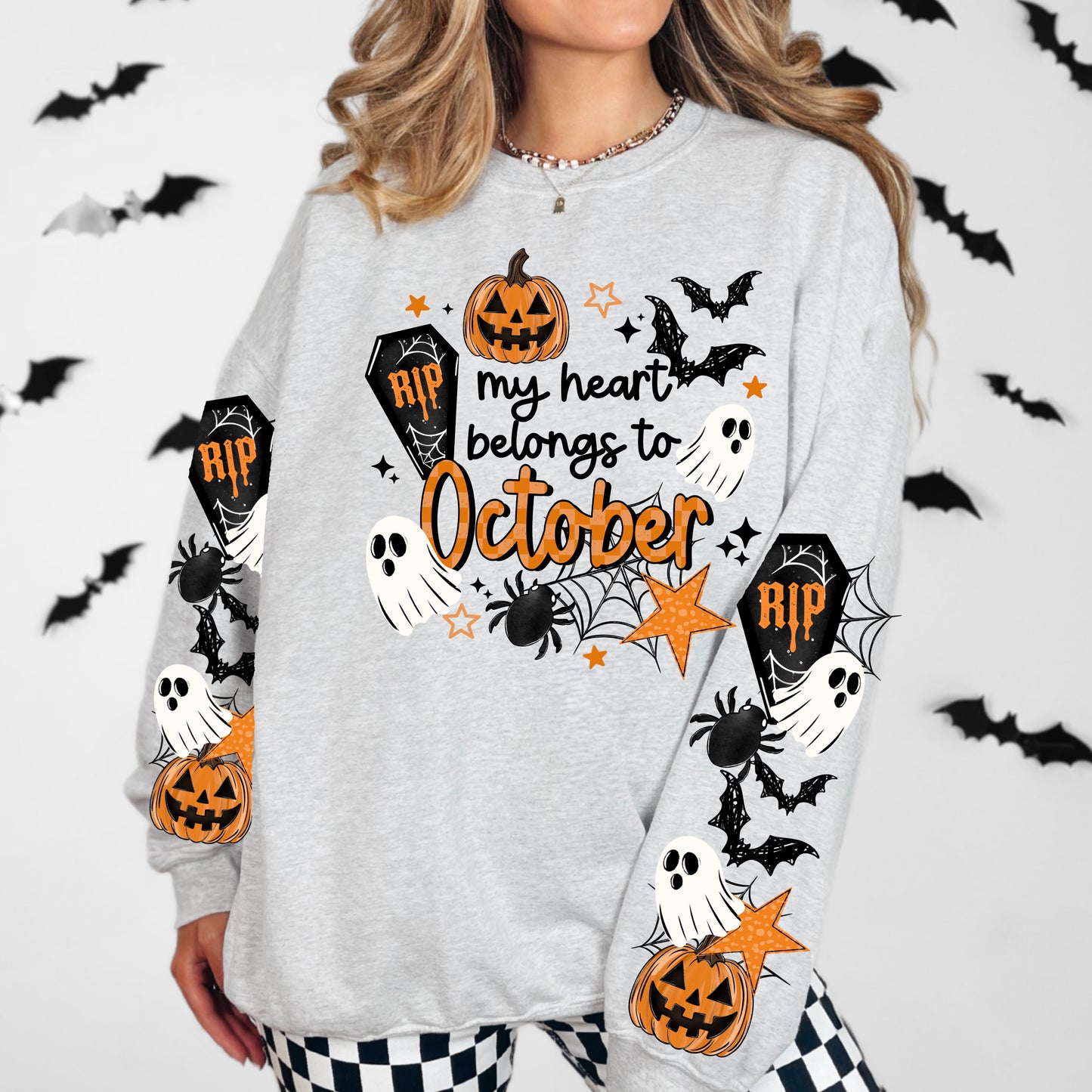 My heart belongs to October | Shirt |Sweatshirt | Pullover | Hoodie | Crewneck | Long Sleeves | Fleece | Warmth