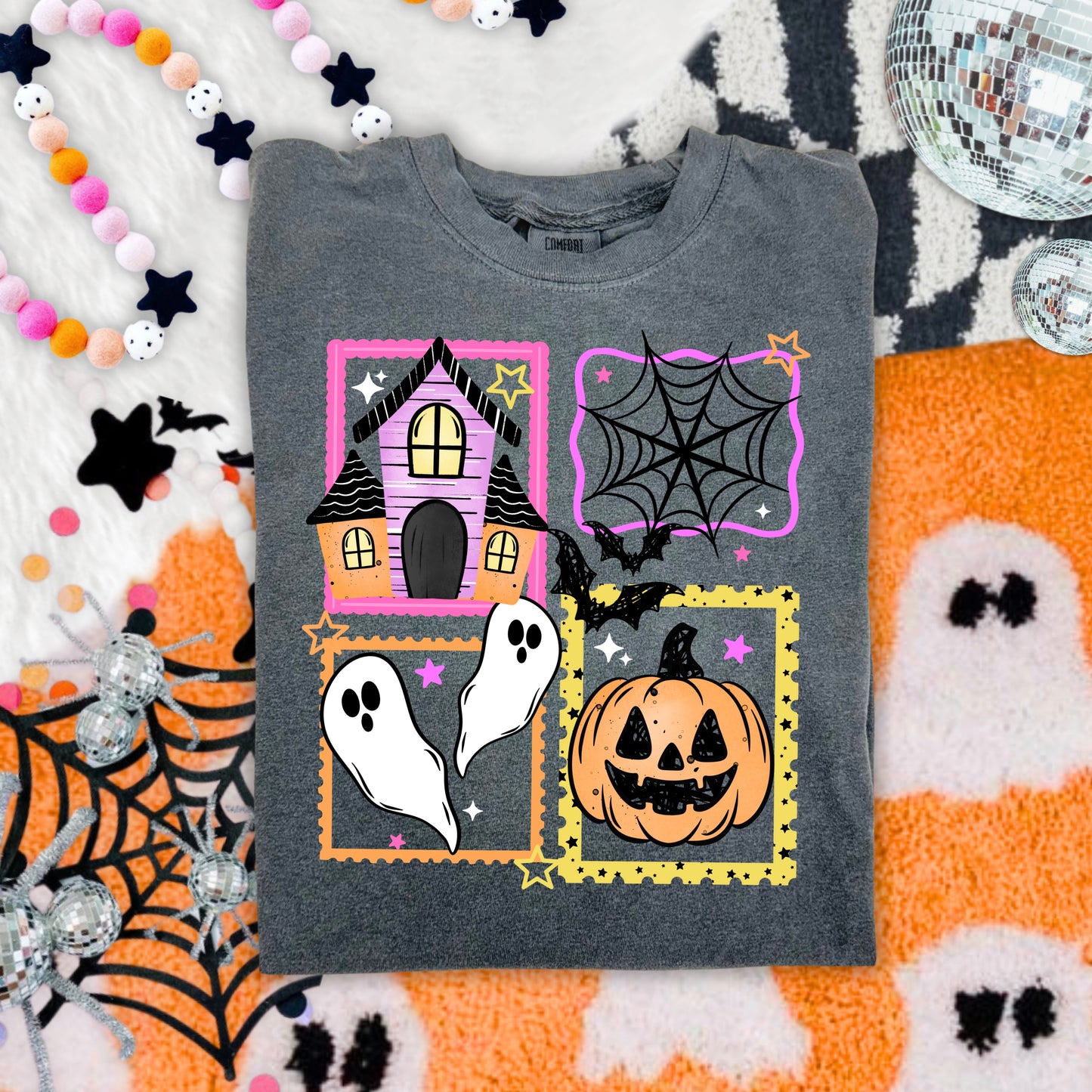Spooky Stamps | Shirt |Sweatshirt | Pullover | Hoodie | Crewneck | Long Sleeves | Fleece | Warmth