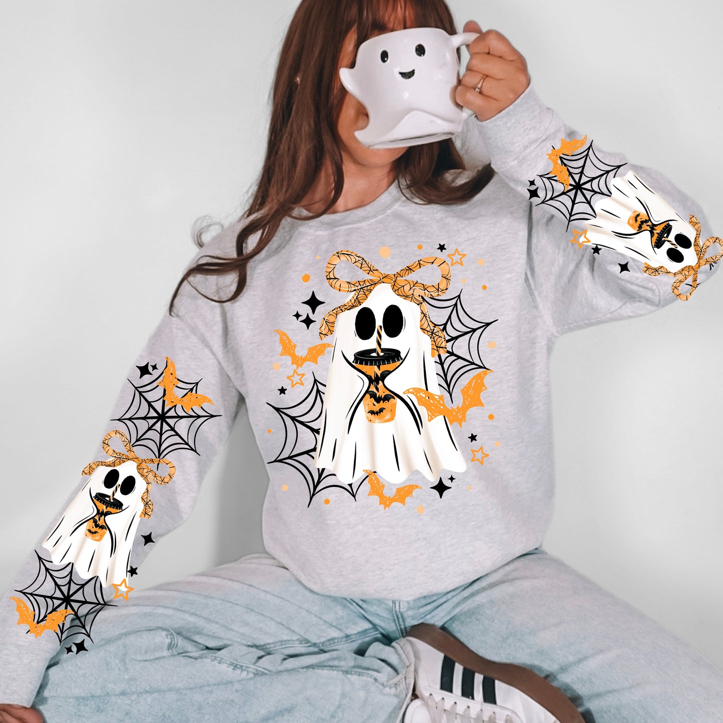 Spooky Iced Coffee Ghosty | Shirt |Sweatshirt | Pullover | Hoodie | Crewneck | Long Sleeves | Fleece | Warmth