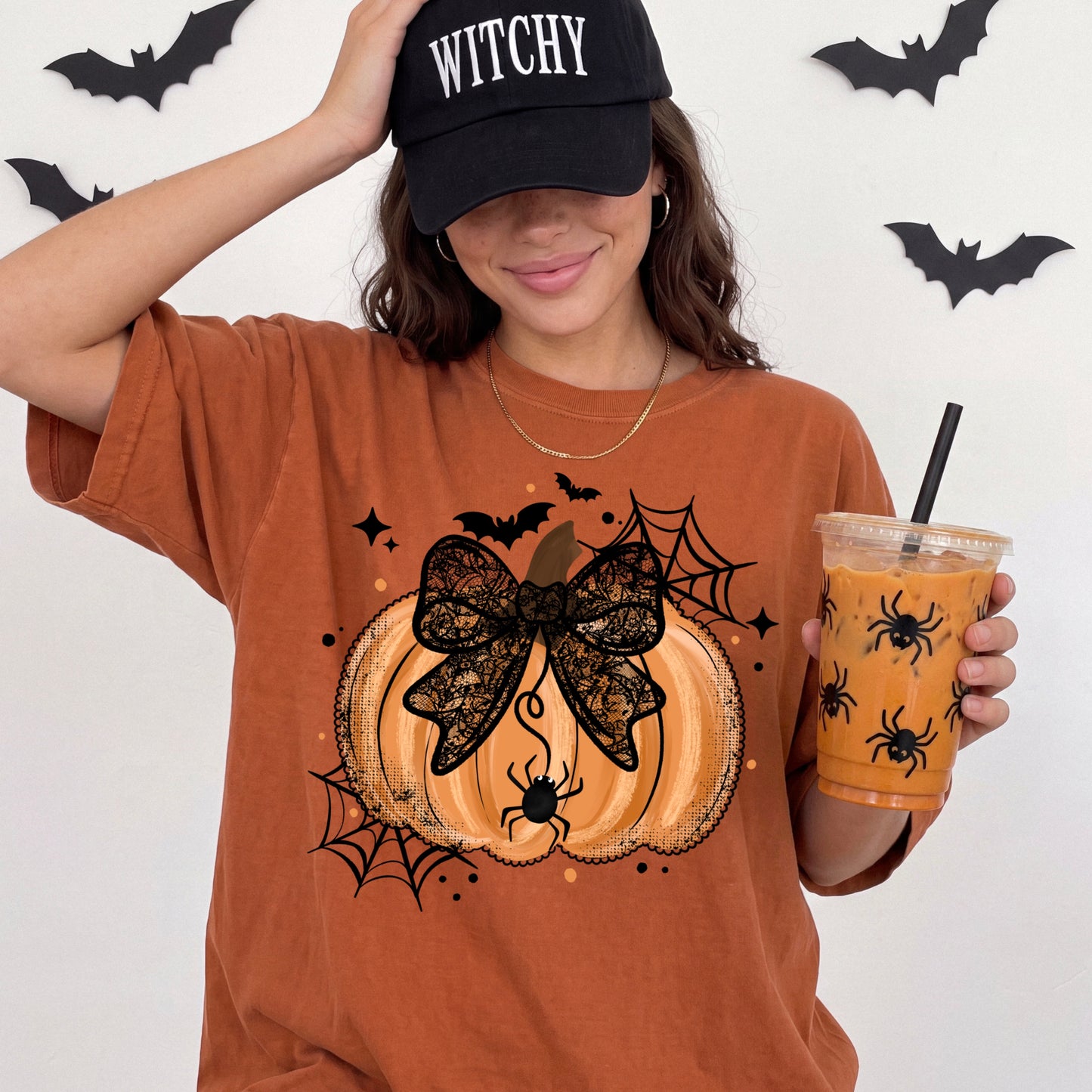 Spooky Lace Pumpkin | Shirt |Sweatshirt | Pullover | Hoodie | Crewneck | Long Sleeves | Fleece | Warmth