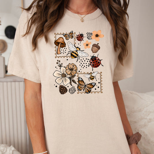 Bee Stamps | Shirt |Sweatshirt | Pullover | Hoodie | Crewneck | Long Sleeves | Fleece | Warmth