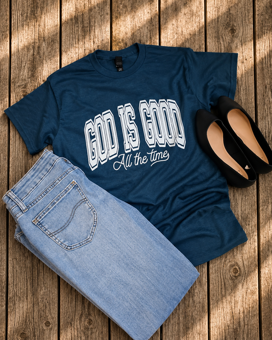 God is Good - Faith T-Shirt – Midnight | Small | Ready to Ship