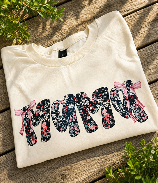 Floral Mama - T-Shirt – Natural | Large | Ready to Ship