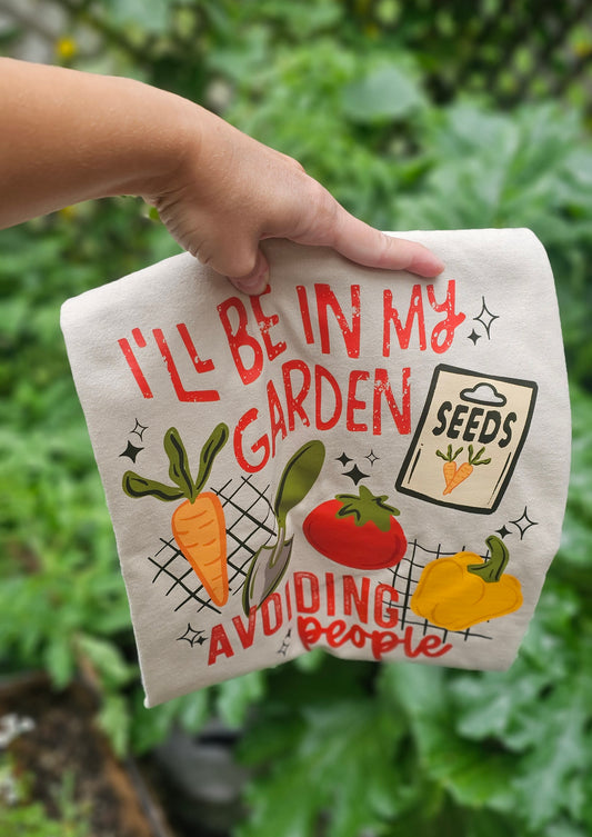 I'll Be In My Garden T-Shirt – Sand | Medium | Ready to Ship